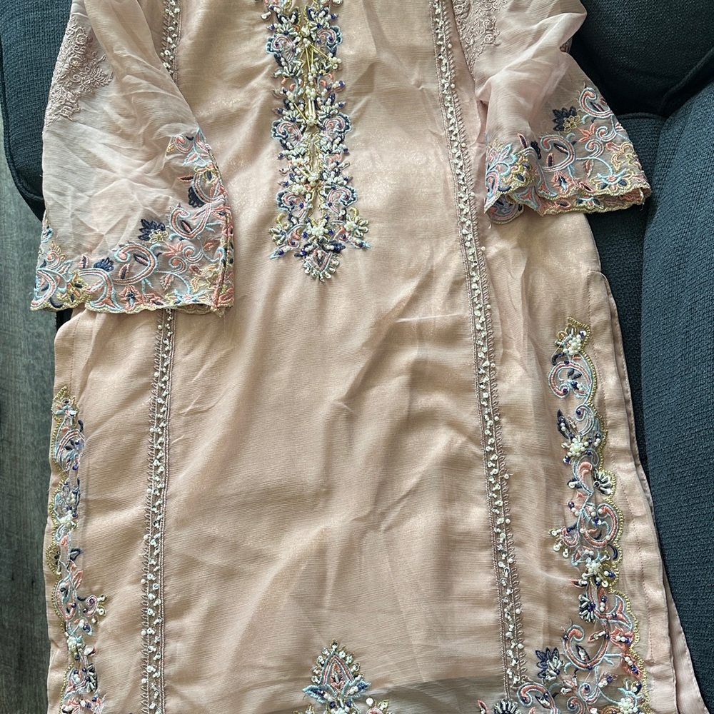 Elegant Pink Embroidered women’s dress
